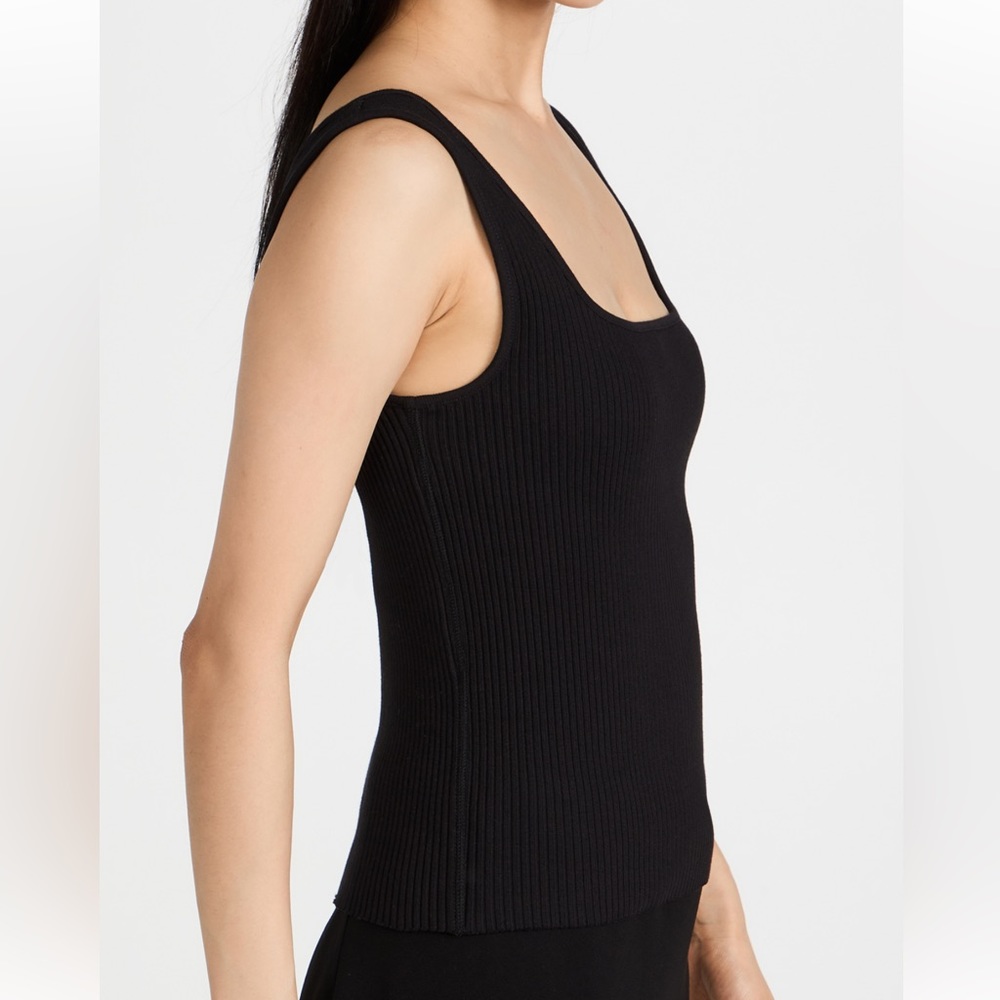 Vince Ribbed Square Neck Tank